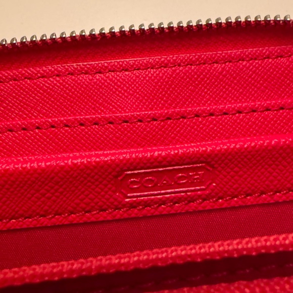 Red Leather Coach Wallet - Picture 3 of 5